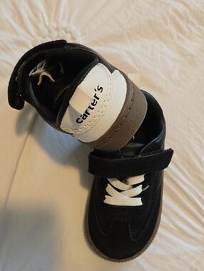 Carter's Black and White Sneakers with Brown Sole